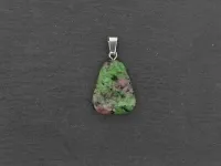 Ruby Zoisite Pendant, Semi-Precious Stone, Color: multi, Size: ±21x17mm, Qty: 1 pc