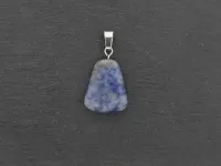 Sodalite Heart Pendant, Semi-Precious Stone, Color: blue, Size: ±21x17mm, Qty: 1 pc