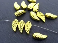 Wing made of glas, Color; gold, Size: ±18x8mm, Qty: 2 pc.