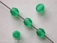 Facette-Geschliffen Glasperlen matt grün, 4mm, 100 Stk.