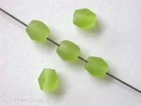 Facet-Polished Glassbeads, green frosted, 4mm, 100 pc.