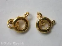 Clasp round with Ring, 7mm, gold color, 6 pc.