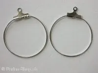 Ear Ring, 25mm, nickel color, 6 pc.