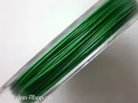 Brass wire with coating, green, 0.45mm, 10 meter