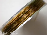 Brass wire with coating, gold, 0.45mm, 10 meter