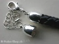 Cord Caps with claps, extensions Chain, 8mm, 1pc.