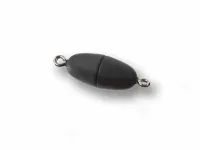 Magnetic Clasps oval, Color: black, Size: ±17x8mm, Qty: 1 pc.