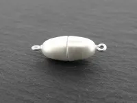 Magnetic Clasps oval, Color: white wax, Size: ±17x8mm, Qty: 1 pc.