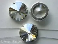 Swarovski rhinestones, 1122 set in, silver shade, 14mm, 1 pc.