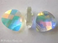 Swarovski pendant drops, 6012, 15.4x14.0mm, crystal ab, 1 pc.