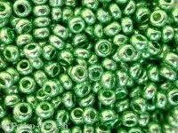 SeedBeads, l. green, metal color, 2.6mm, 17 gr.