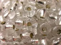 Rocailles, kristall mit silber einzug, 4.5mm, 17 gr.