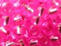 SeedBeads, rosa inside silver, 4.5mm, 17 gr.