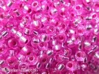 Rocailles, rosa mit silber einzug, 2.6mm, 17 gr.