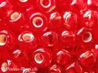 SeedBeads, red inside silver, 4.5mm, 17 gr.