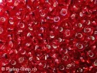 SeedBeads, red inside silver, 2.6mm, 17 gr.