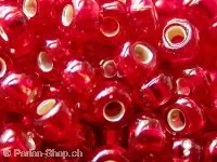 SeedBeads, d. red inside silver, 4.5mm, 17 gr.