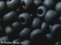 SeedBeads, black frostet, 4.5mm, 17 gr.