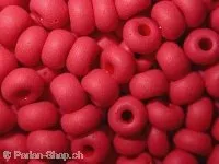 SeedBeads, red frostet, 4.5mm, 17 gr.