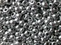 SeedBeads, silver frosted metal color, 2.6mm, 17 gr.