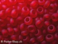 SeedBeads, transp. red frostet, 2.6mm, 17 gr.