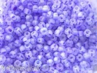 SeedBeads, crystal blue frosted rainb., 2.6mm, 12 gr.