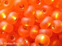 SeedBeads, orange frostet inside silver, 4.5mm, 17 gr.