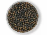 SeedBeads, Color: dark brown frosted inside silver, Size: 2.6mm, Qty:17 gr.