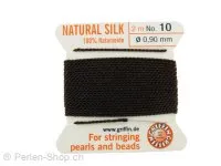 Bead Cord with needle, Color: brown, Size: 0.90mm - 2 meter, Qty: 1 pc.