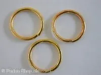 Jump ring, 15mm, gold colored, 10 pc.