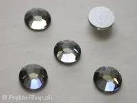Swarovski rhinestones flatback, 2028, 7mm, black diamond, 5 pc.
