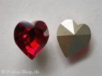 Swarovski rhinestones heart, 4800, 11x10mm, light siam, 1 pc.