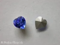 Swarovski rhinestones heart, 4800, 6.6x6mm, sapphire, 1 pc.