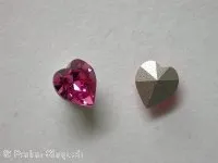 Swarovski rhinestones heart, 4800, 6.6x6mm, rose, 1 pc.
