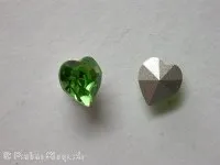 Swarovski rhinestones heart, 4800, 6.6x6mm, peridot, 1 pc.
