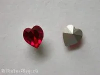Swarovski rhinestones heart, 4800, 6.6x6mm, light siam, 1 pc.