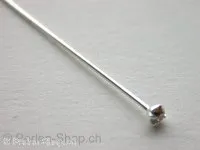 Swarovski Head Pin, gld. shad. 40mm, ster silver w rhinestone, 1