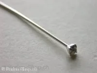 Swarovski Head Pin crystal, 40mm, ster silver w rhinestone, 1 pc