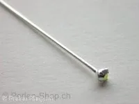 Swarovski Head Pin crystal ab, 40mm, ster silver w rhinestone, 1
