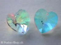 Swarovski pendant heart, 6202/6228, 14.4x14mm, crystal ab, 1 pc.