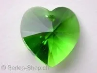 Swarovski pendant heart, 6202/6228, 18x17.5mm, fern green, 1 pc.