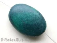 Wooden Bead oval, turquoise, ±29mm, 1 Pc.