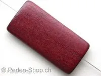 Wooden Bead rectangle, red, ±39mm, 1 Pc.