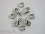 Lobster Clasp incl. double jump ring, 10mm, platinum color, 10 pc.