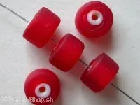 Zylinder Frosted, red, 7mm, 10 pc.