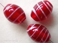 Swirl Oval, red, 18mm, 5 pc.