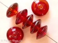 Saucer, red, 10x6mm, 20 pc.