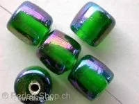 Cylinder luster, dark green, ±11mm, 10 pc.