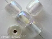 Cylinder luster, clear, ±11mm, 10 pc.