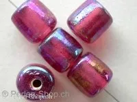 Cylinder luster, fusia, ±11mm, 10 pc.